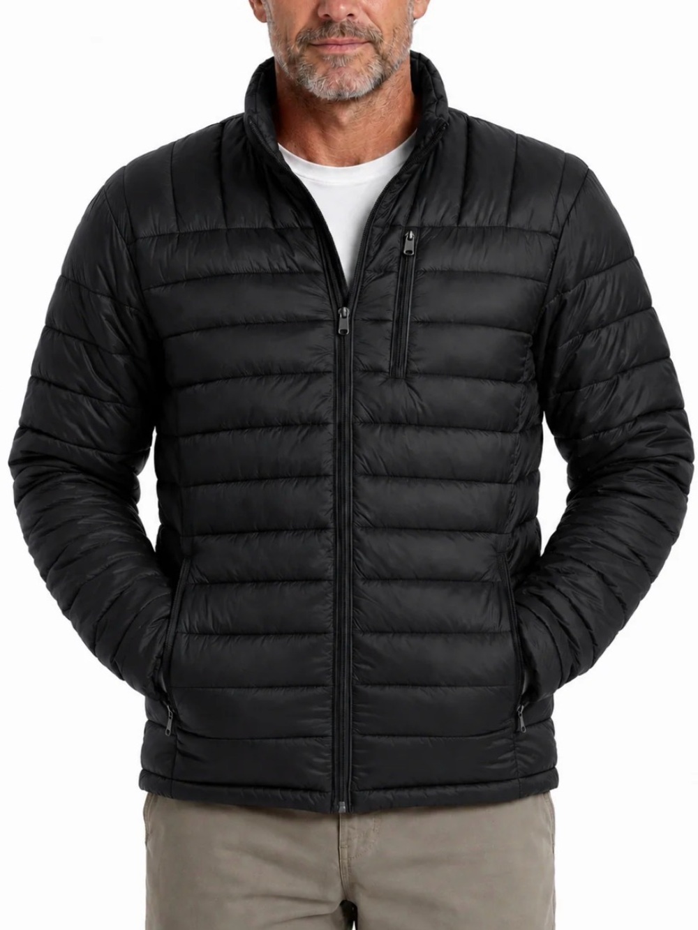 Hawke & Co Men's Quilted Puffer Jacket - Black